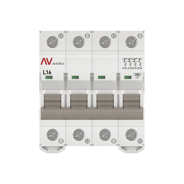 Выключатель автоматический AV-10 DC 4P 16A (L) 10kA EKF AVERES