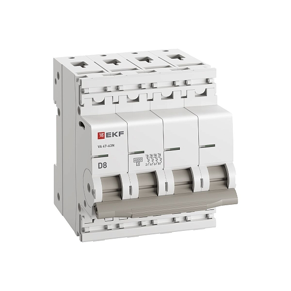 Автоматический выключатель ВА 47-63N 4P 8А (D) 6кА PROXIMA EKF
