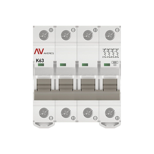 Выключатель автоматический AV-6 DC 4P 63A (K) 6kA EKF AVERES