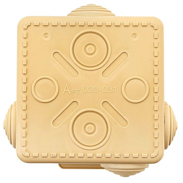 Коробка распределительная КМР-030-031 с крышкой (80x80x50) 7 мембранных вводов светлое дерево IP54 EKF PROxima