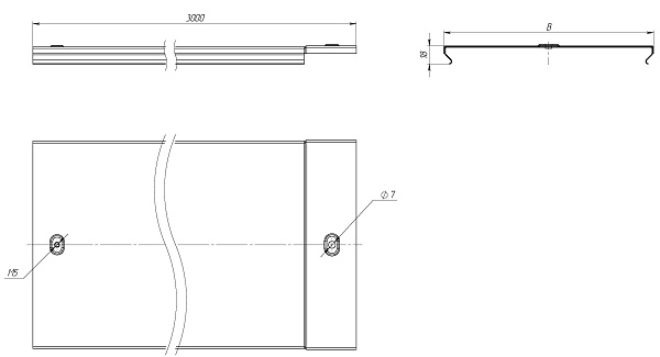 Крышка на лоток осн.100x3000-0,6 мм EKF