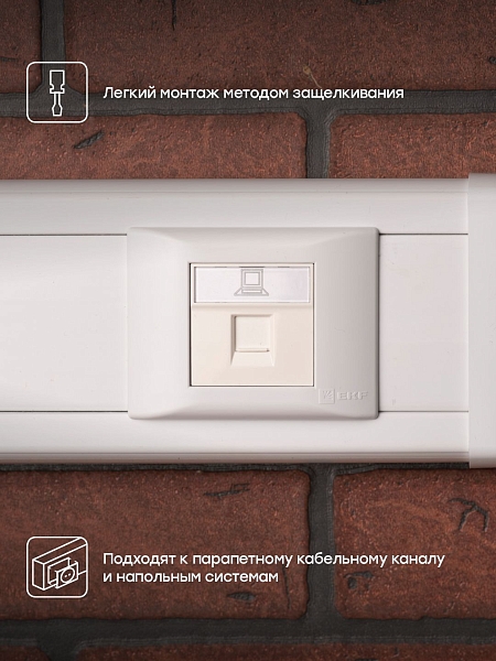 Розетка RJ45 кат. 5e, 2 модуля EKF
