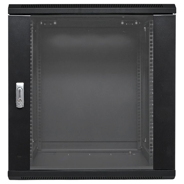 Шкаф настенный 19" TERACOM PRO 12U 600x450 мм дверь стеклянная с замком-ручкой чёрный