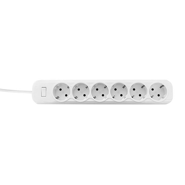 Сетевой фильтр 6*5м 16А/3,2кВт с выкл. c/з ПВС 3x1,0 Блокбастер XL EKF PROxima