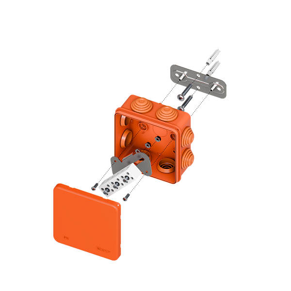 Коробка огнестойкая E45 85x85x40мм с клеммниками 6 полюсов 0,5-6мм2 IP55 HF EKF
