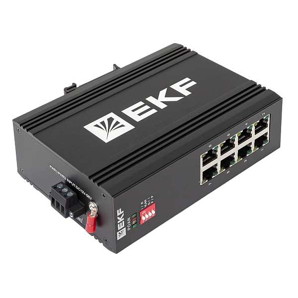 Промышленный неуправляемый коммутатор U-8GT, 8 портов 10/100/1000Base-T(X) RJ45, монтаж на динрейку TSX EKF
