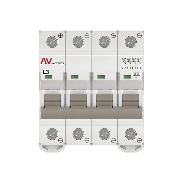 Выключатель автоматический AV-6 DC 4P 3A (L) 6kA EKF AVERES