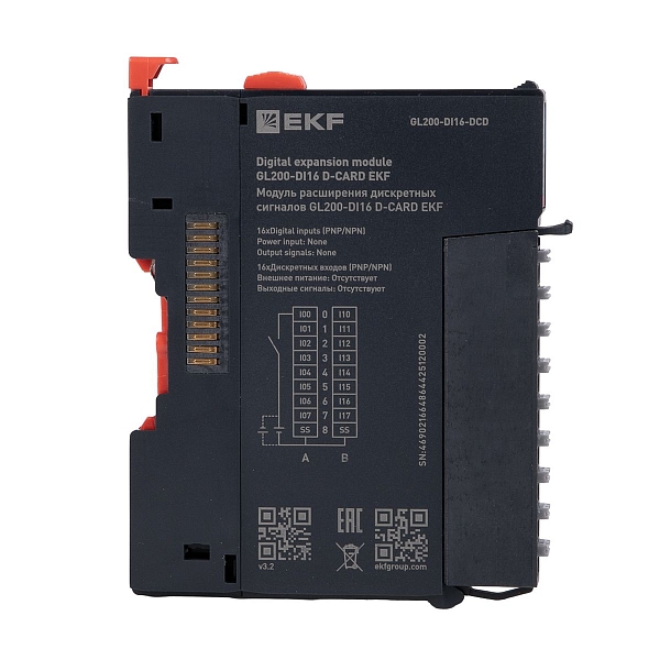 Модуль расширения дискретных сигналов GL200-DI16 D-CARD EKF