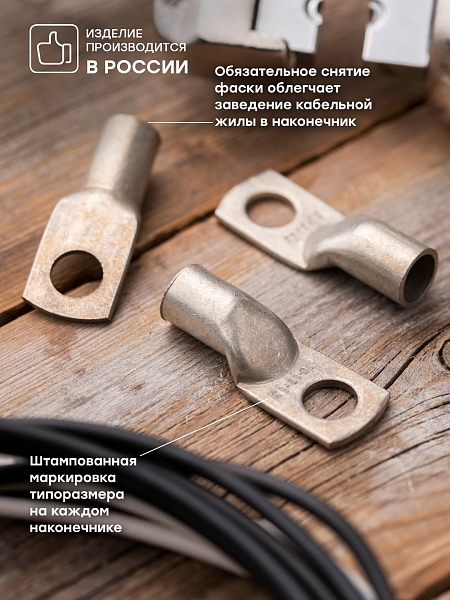 Наконечник силовой медный луженый JG-70-12-13 (ТМЛ) EKF PROxima