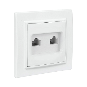 Минск Розетка RJ-45+Phone СП белая EKF