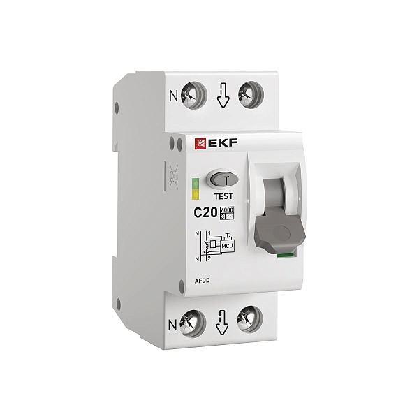 Устройство защиты от дугового пробоя (УЗДП) с автоматическим выключателем 1P+N 20А (C) 6кА PROXIMA EKF