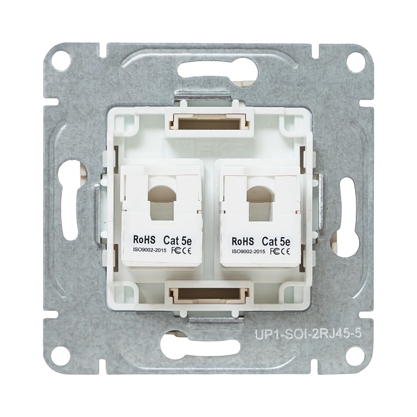 Механизм розетки RJ45 (cat5), кремовый Эпика EKF