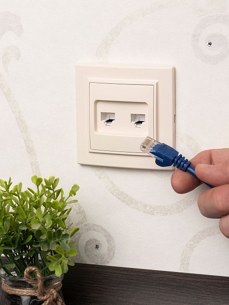 Минск Розетка RJ-45 2-местная СП бежевая EKF