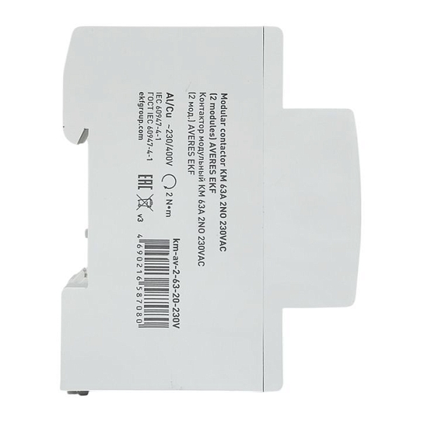 Контактор модульный КМ 63А 2NO 230В АС (2 мод.) AVERES EKF