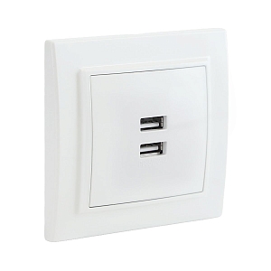 Минск Розетка USB 2-местная СП 2,1А белая EKF