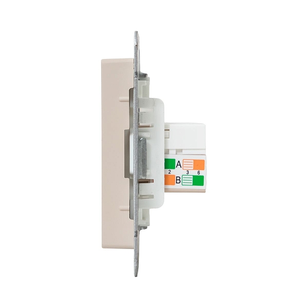 Механизм розетки RJ45 (cat5), кремовый Эпика EKF