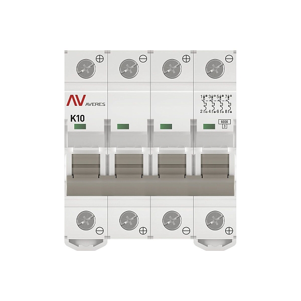 Выключатель автоматический AV-6 DC 4P 10A (K) 6kA EKF AVERES