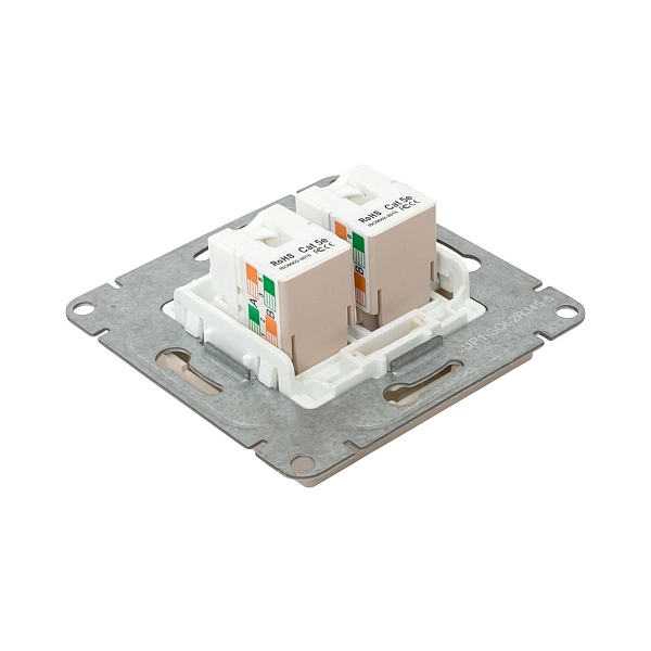 Механизм розетки RJ45 (cat5), кремовый Эпика EKF