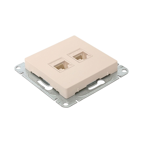 Механизм розетки RJ45 (cat5), кремовый Эпика EKF