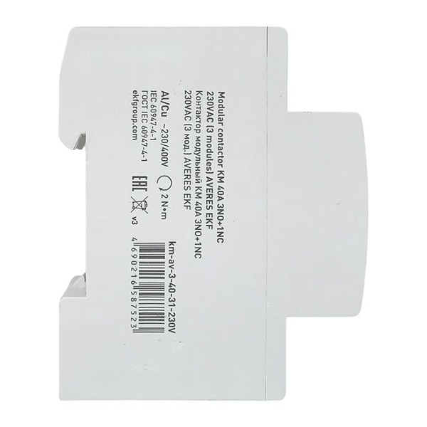 Контактор модульный КМ 40А 3NO+1NC 230В АС (3 мод.) AVERES EKF