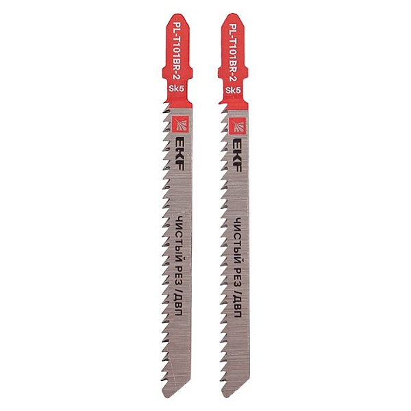 Пилки для электролобзика обратные T101BR (чистовой рез по ДВП)(SK5)(2 шт) EKF Expert