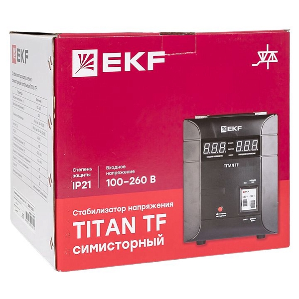 Стабилизатор напряжения симисторный напольного исполения TITAN -TF-5000 EKF