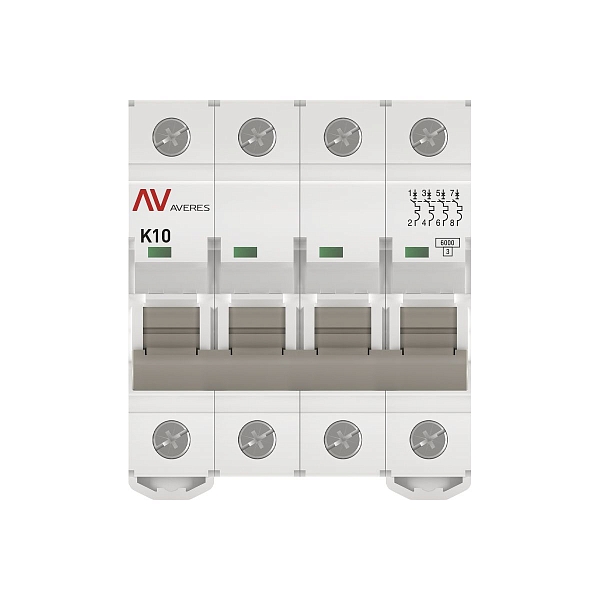 Выключатель автоматический AV-6 4P 10A (K) 6kA EKF AVERES