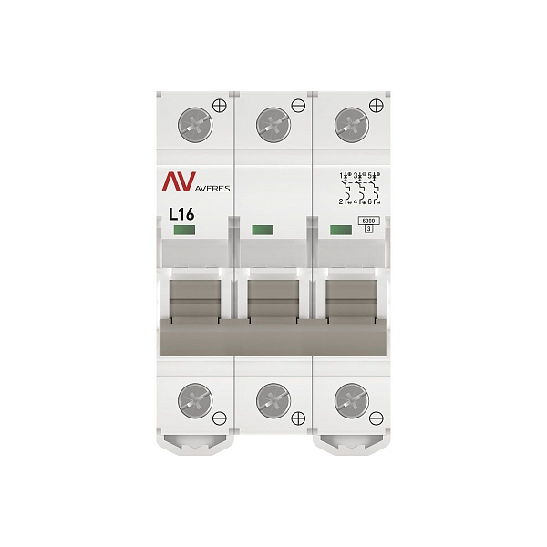 Выключатель автоматический AV-6 DC 3P 16A (L) 6kA EKF AVERES