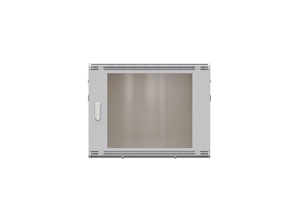 Шкаф настенный 19" TERACOM PRO 6U 600x450 мм дверь стеклянная с замком-ручкой серый
