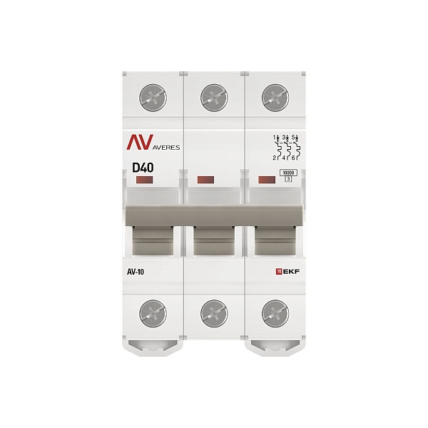 Выключатель автоматический AV-10 3P 40A (D) 10kA EKF AVERES