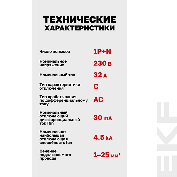 Автоматический выключатель дифференциального тока АД-12 1P+N 32А характеристика C 30мА тип АС электронный 4,5кА BASIC 