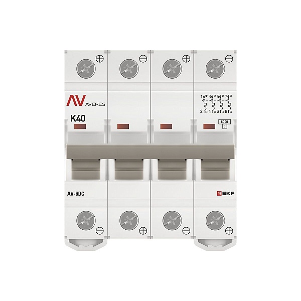 Выключатель автоматический AV-6 DC 4P 40A (K) 6kA EKF AVERES