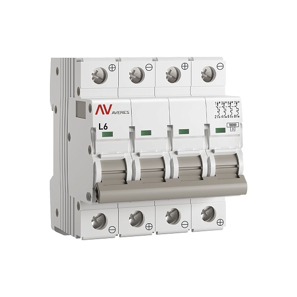 Выключатель автоматический AV-10 DC 4P 6A (L) 10kA EKF AVERES