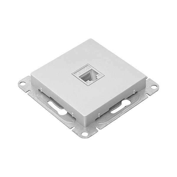 Механизм розетки RJ45 (cat5), алюминий Эпика EKF