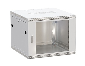 Шкаф настенный 19" TERACOM PRO 6U 600x450 мм дверь стеклянная с замком-ручкой серый