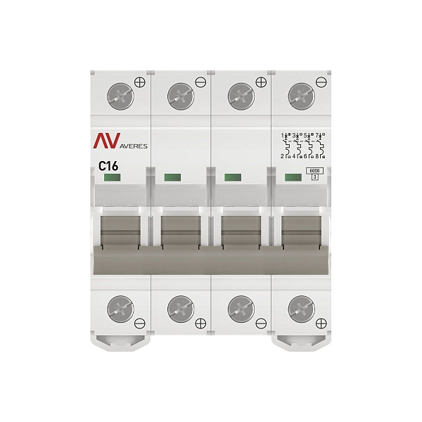 Выключатель автоматический AV-6 DC 4P 16A (C) 6kA EKF AVERES