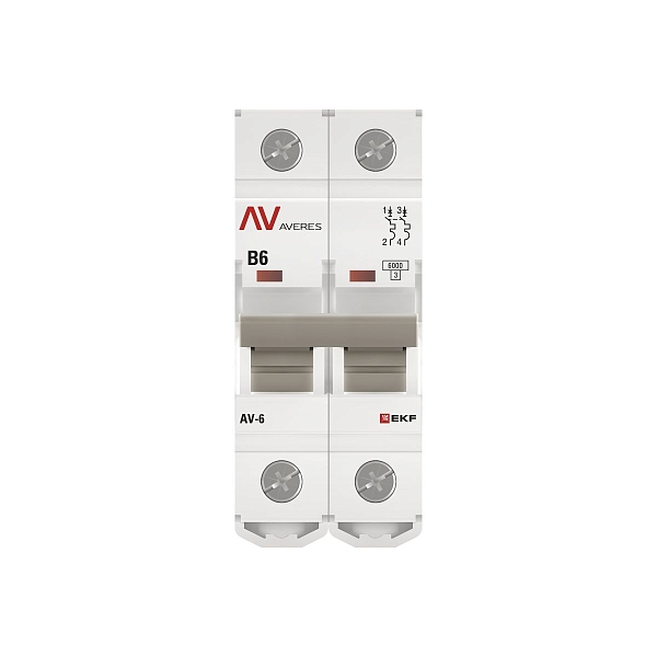 Выключатель автоматический AV-6 2P 6A (B) 6kA EKF AVERES