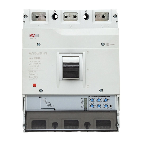 Выключатель автоматический в литом корпусе AV-POWER-4/3 1000А 100кА ETU2.0 EKF